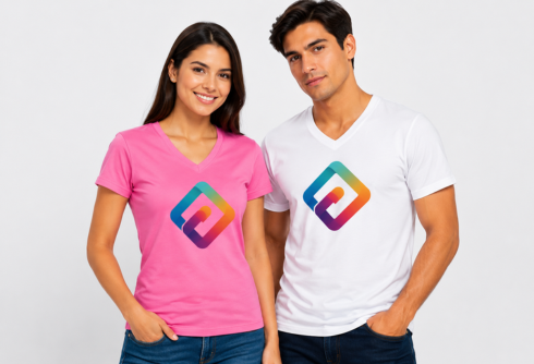 Polos Cuello V con Diseño