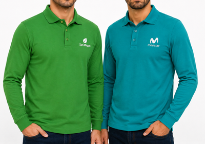 polos cuello camisero manga larga para hombre