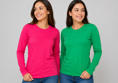 polos cuello redondo manga larga mujer